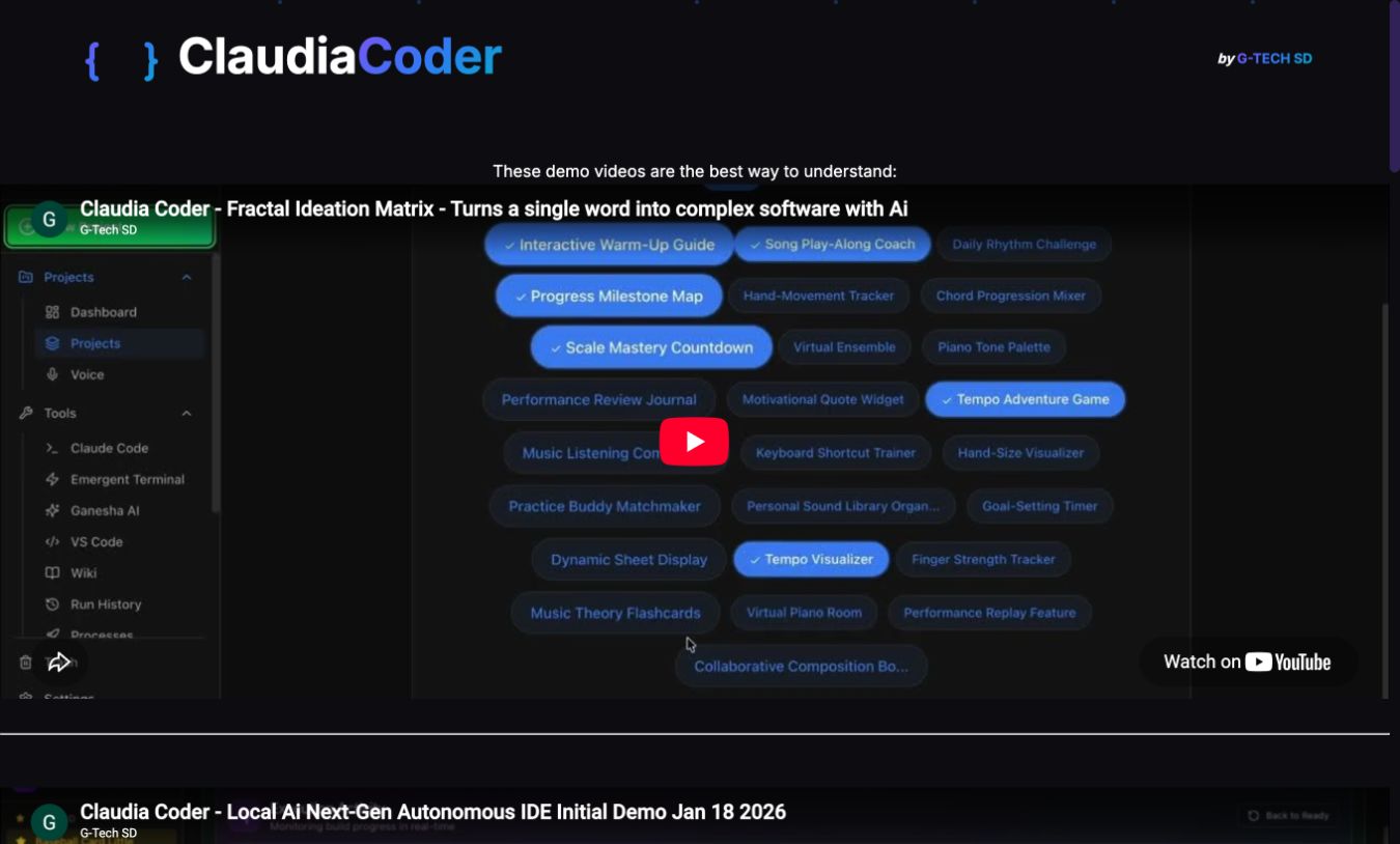 Claudia Coder website preview