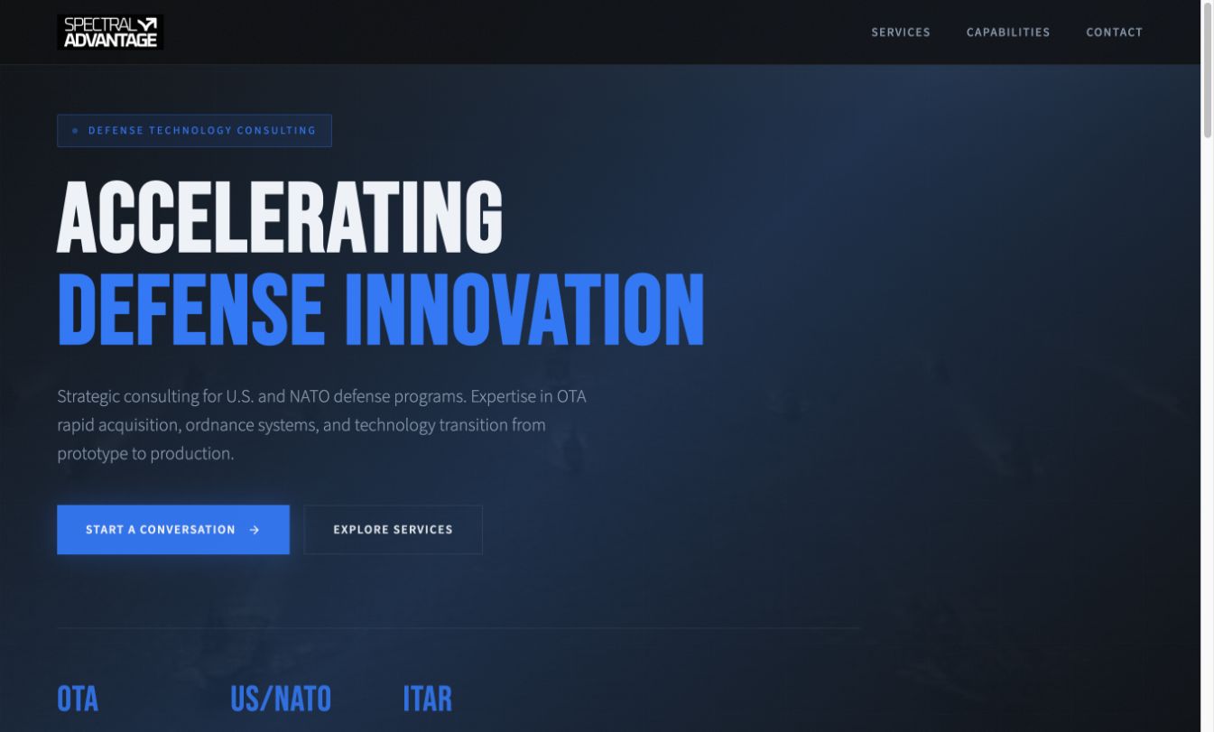 Spectral Advantage website preview